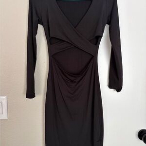 Elegant Black Long Sleeve Dress
